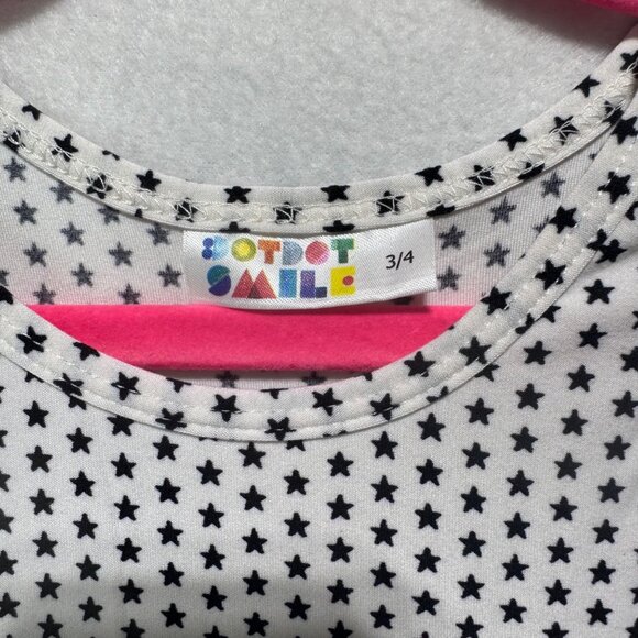 Girls Tank Dress Size 3/4 DotDotSmile White with Black Stars NWT - Picture 3 of 5